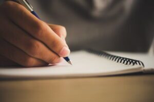 person writing pr