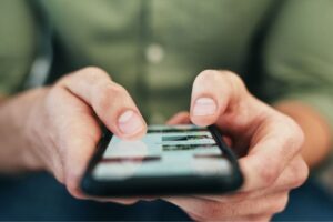 user on website